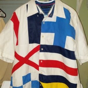Tommy Hilfiger XL 2002 Multi Stripes Flag Flagged